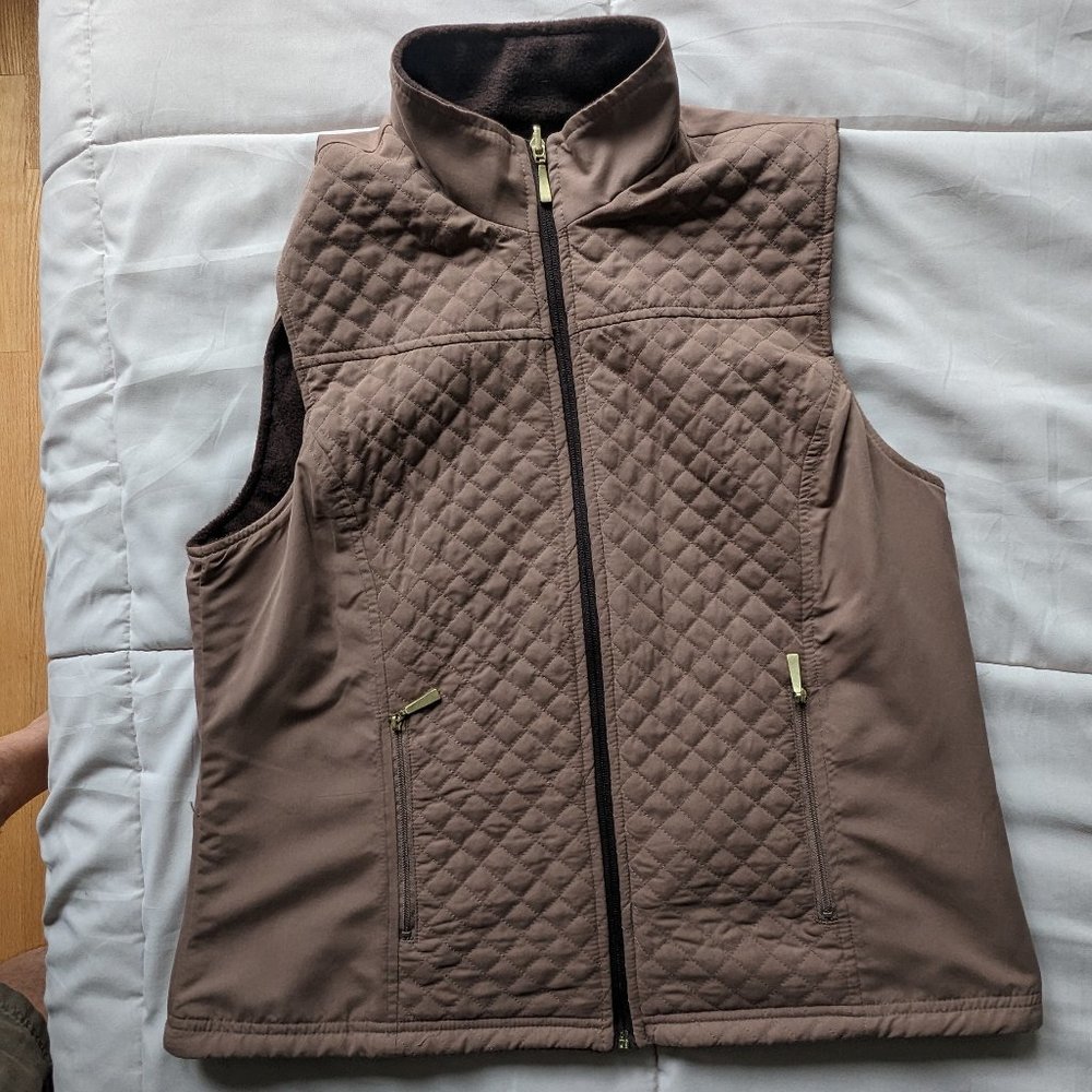 Brown Reversible Vest ~ Karen Scott ~ Medium
